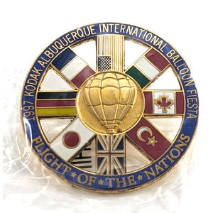 1996 Flight Of The Nations Albuquerque Int'l Balloon Fiesta Pin Country Flags